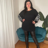 Maglione con manica animalier