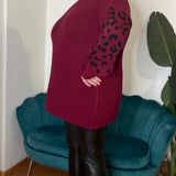 Maglione con manica animalier