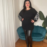 Maglione con manica animalier