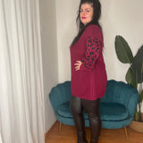 Maglione con manica animalier